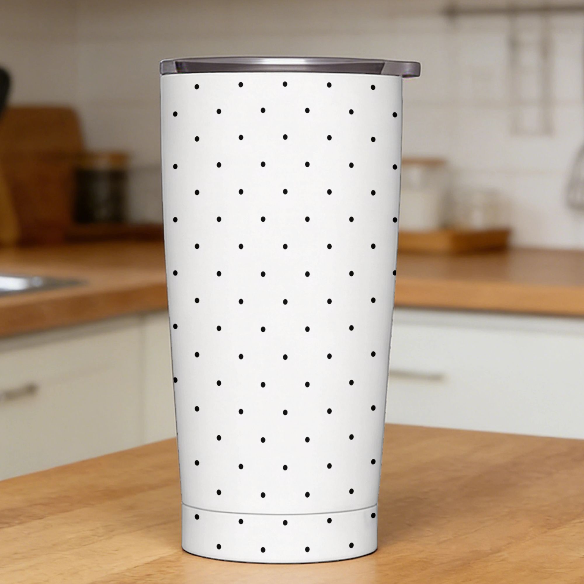 Black & White Polka Dot Patter - Tumbler 20Oz White ulasan dan harga