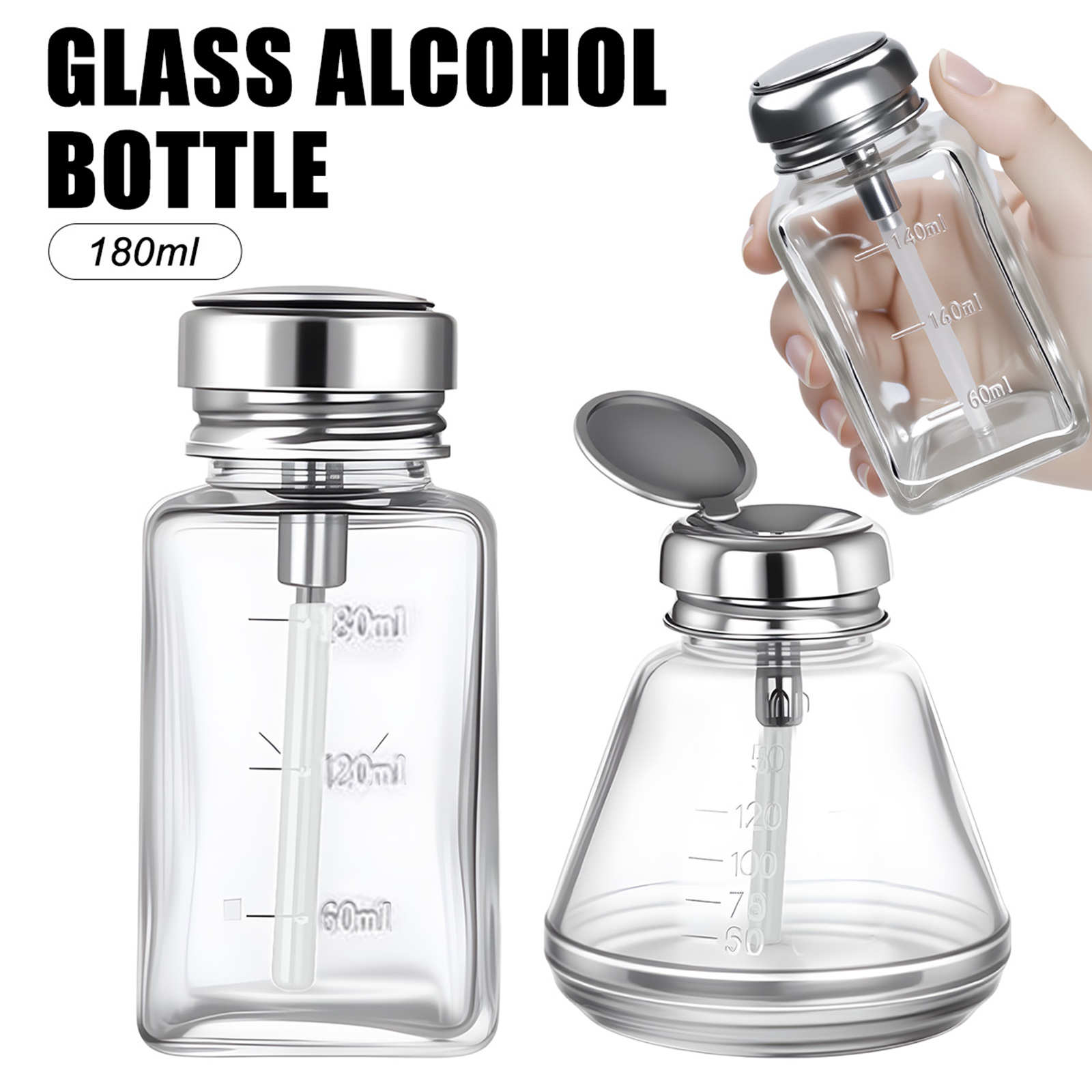 180ml Nail Glass Bottle Press  - Water Bottle Blank ulasan dan harga