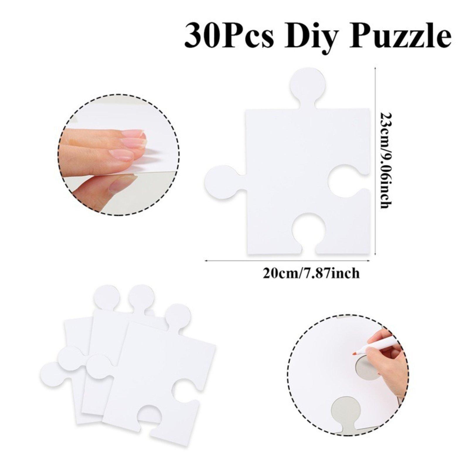 30 Pieces Blank Puzzle Pieces  - Puzzle Blank White ulasan dan harga