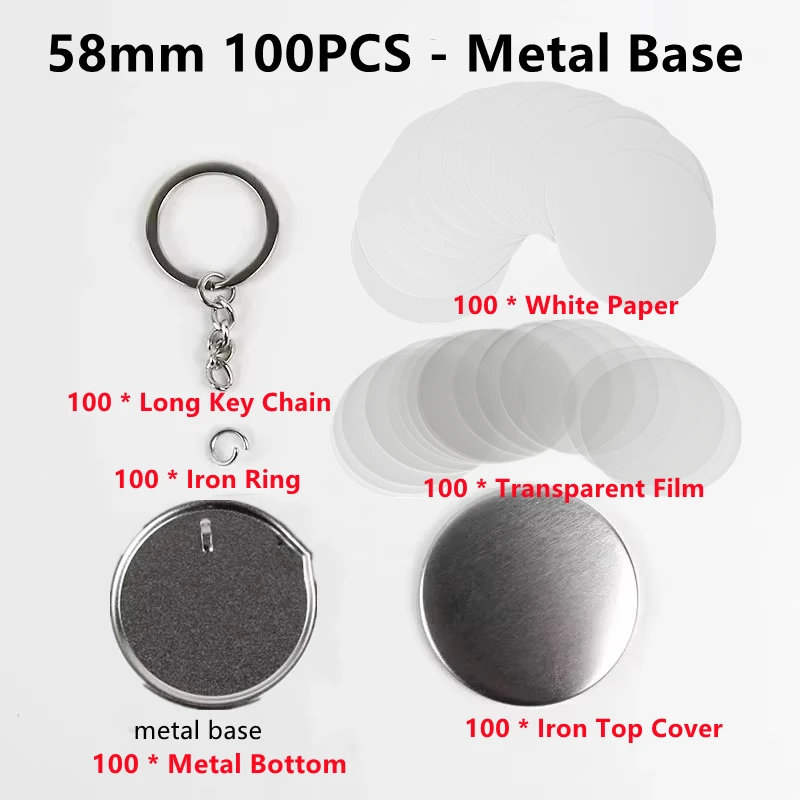 100PCS Blank Plastic/Metal But - Button Badge Blank ulasan dan harga