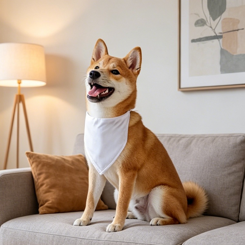 White Dog Bandana Scarf Triang - Bandana Blank White ulasan dan harga