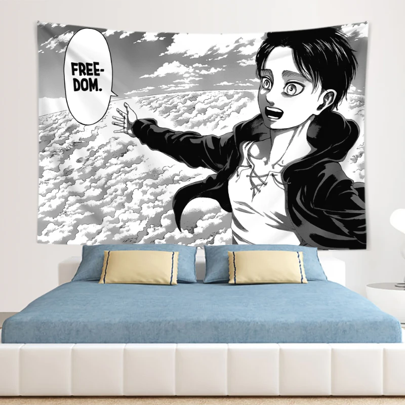 Eren Yeager Freedom Manga Post - Canvas Wrap Ready ulasan dan harga
