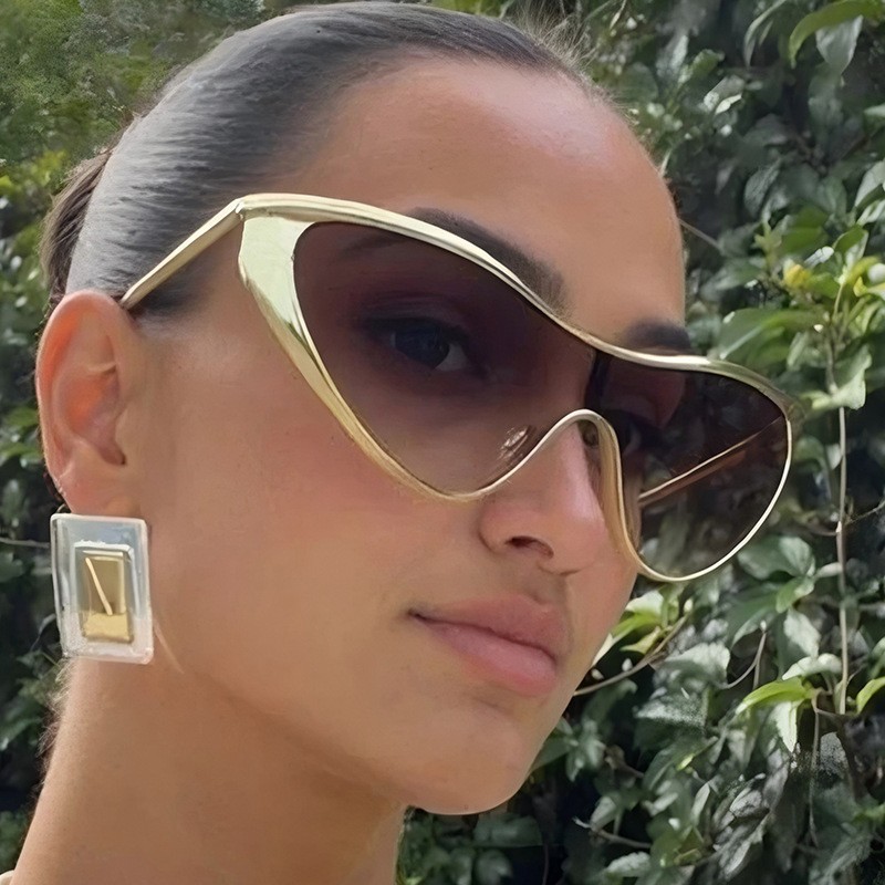Rimless Y2K Style Sunglasses R - Metal Photo Panel ulasan dan harga
