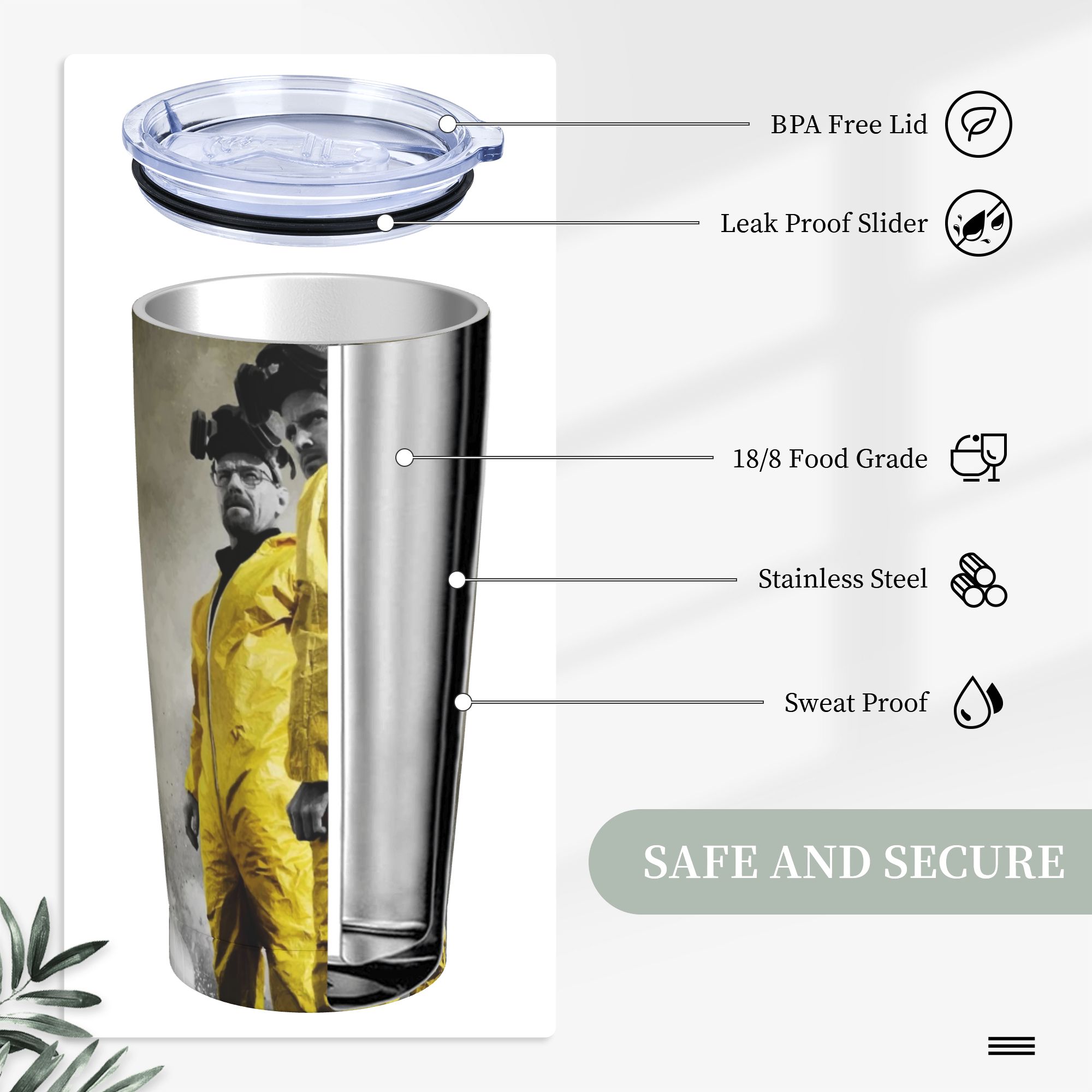 Breaking Bad Tumbler Vacuum In - Tumbler 20Oz White ulasan dan harga