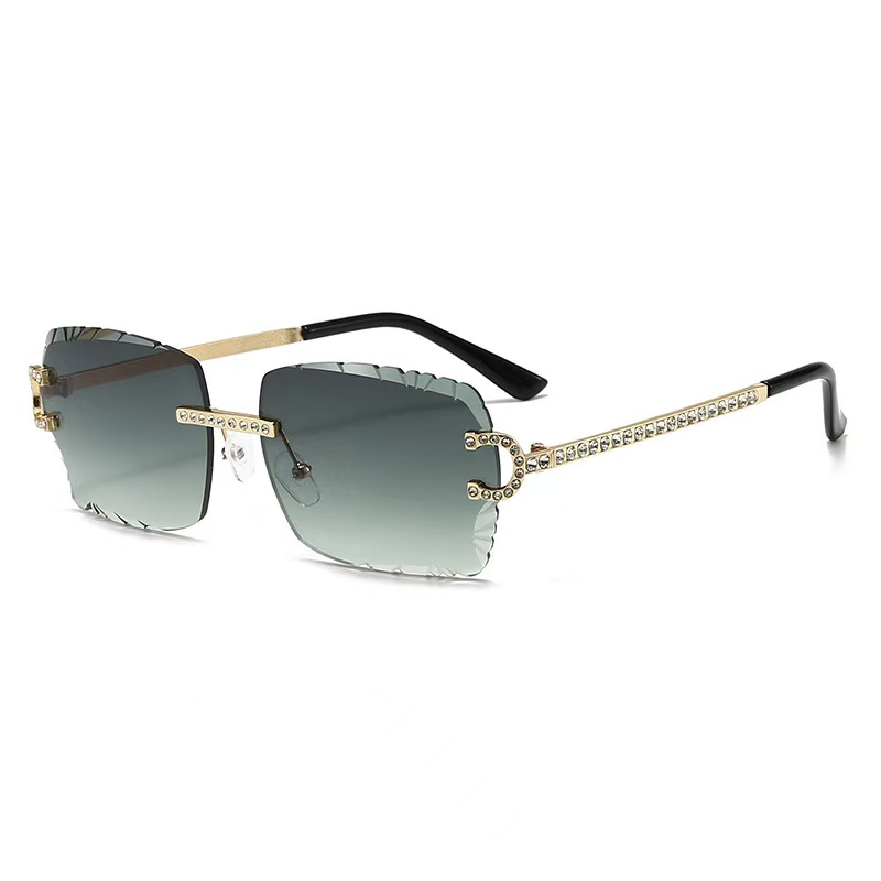 Fashion Rimless Square Sunglas - Metal Photo Panel ulasan dan harga
