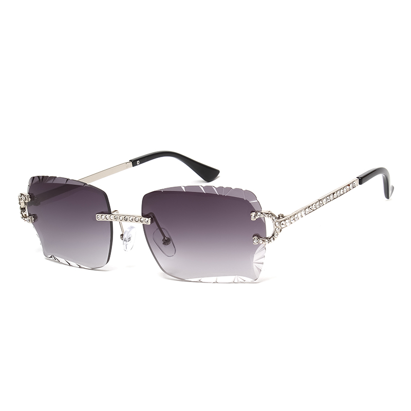Fashion Rimless Square Sunglas - Metal Photo Panel ulasan dan harga