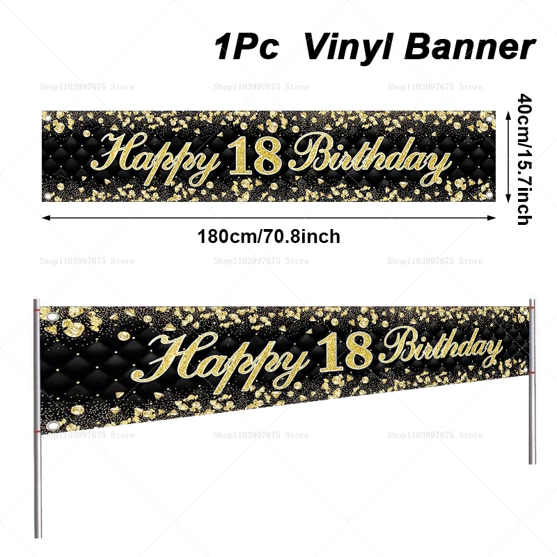 Happy 18th Birthday Banner Dec - Yard Sign Blank ulasan dan harga