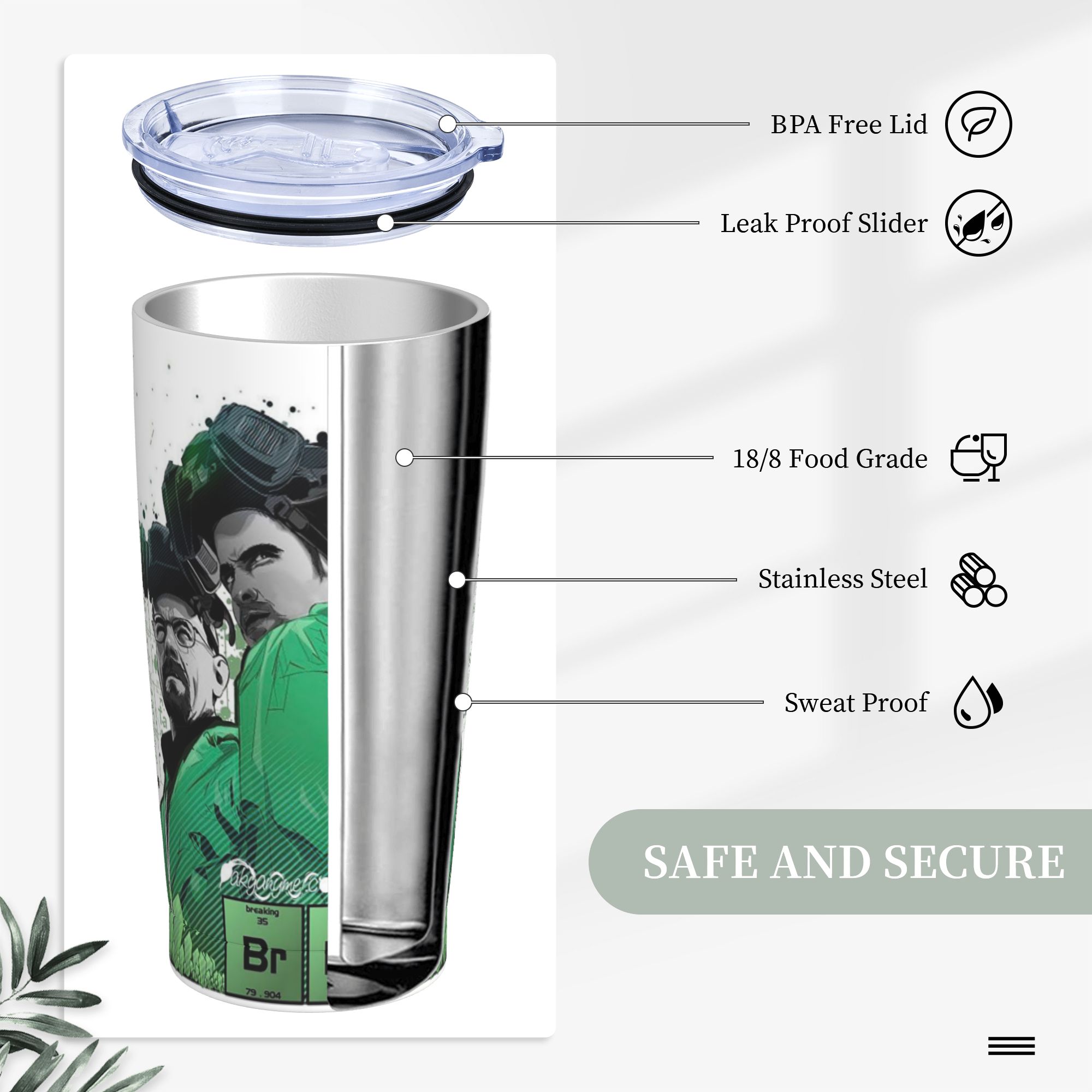 Breaking Bad Walter White Tumb - Tumbler 20Oz White ulasan dan harga