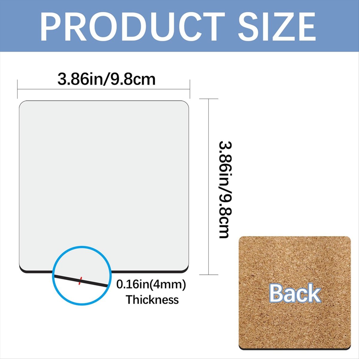 ABYA 30 Pcs Sublimation Square - Coaster Sublimation Blank ulasan dan harga