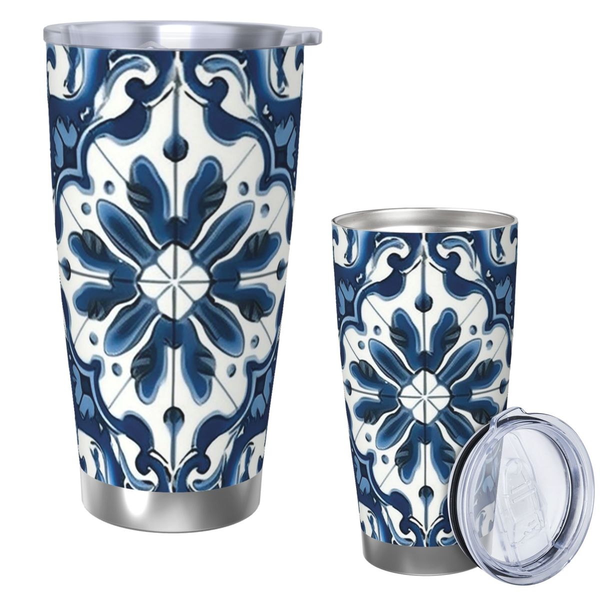Blue And White Majolica Patter - Tumbler 20Oz White ulasan dan harga