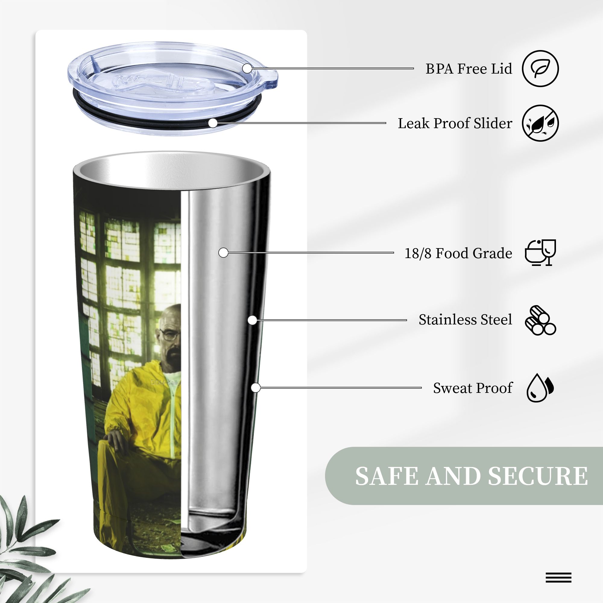 Breaking Bad Walter White Tumb - Tumbler 20Oz White ulasan dan harga