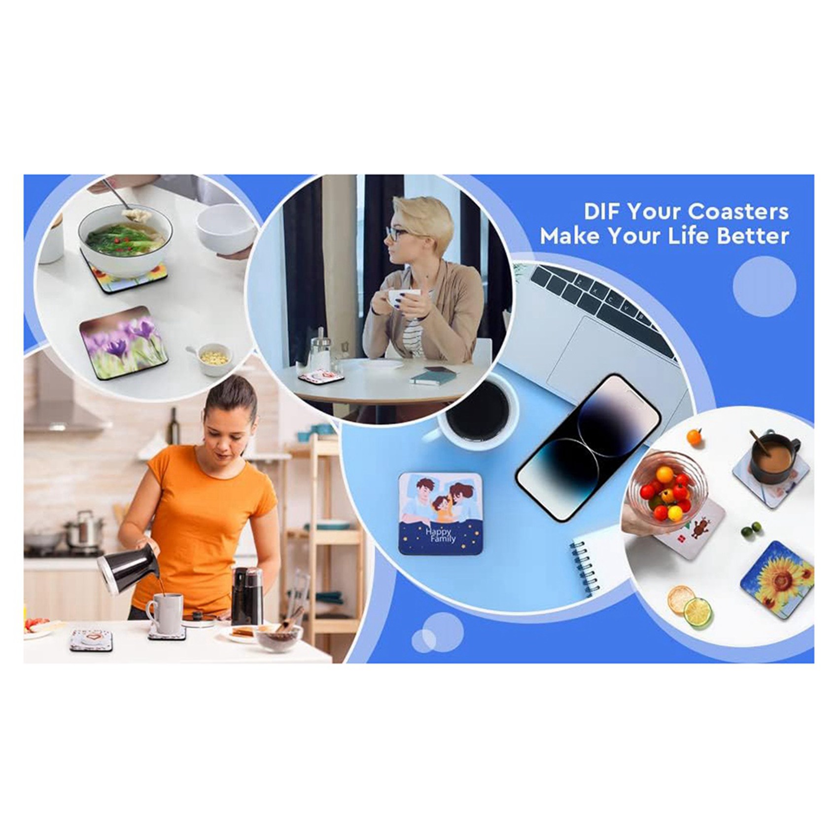 F-F 40PCS Square Sublimation B - Coaster Sublimation Blank ulasan dan harga