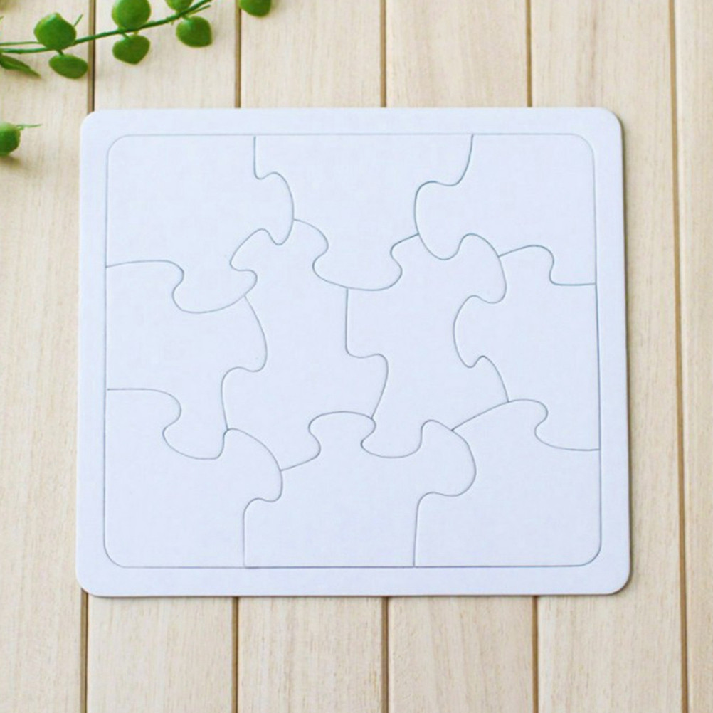 4Pcs Coloring Blank Puzzle Set - Puzzle Blank White ulasan dan harga