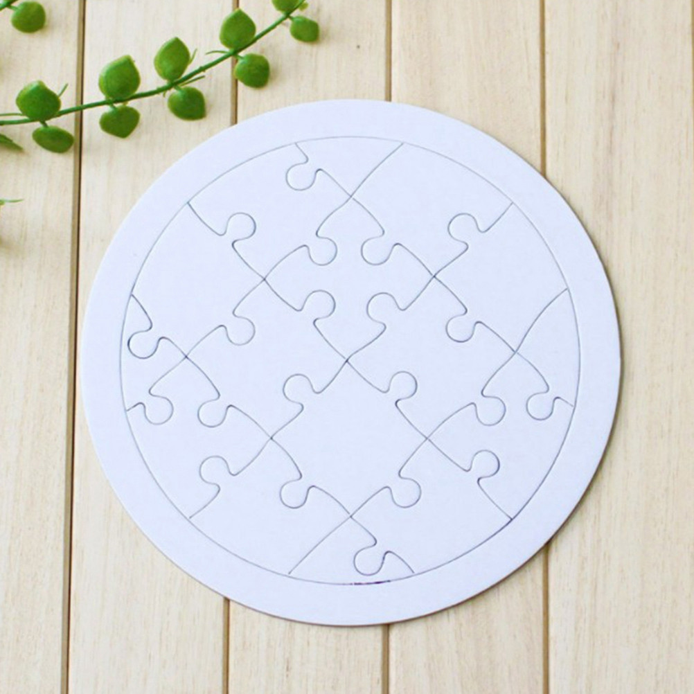 4Pcs Coloring Blank Puzzle Set - Puzzle Blank White ulasan dan harga