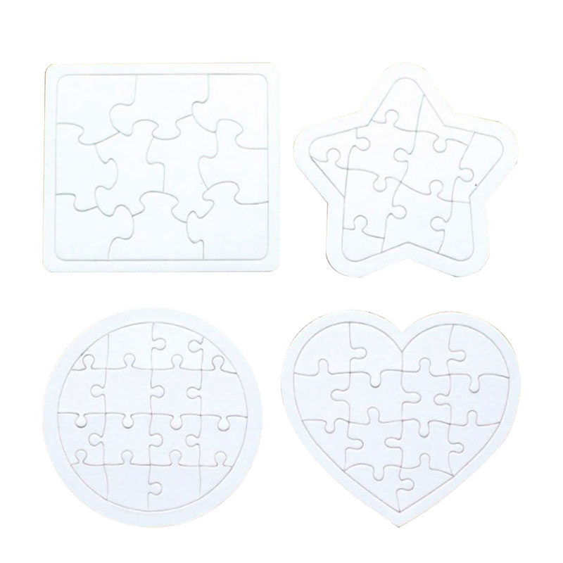 4Pcs Coloring Blank Puzzle Set - Puzzle Blank White ulasan dan harga