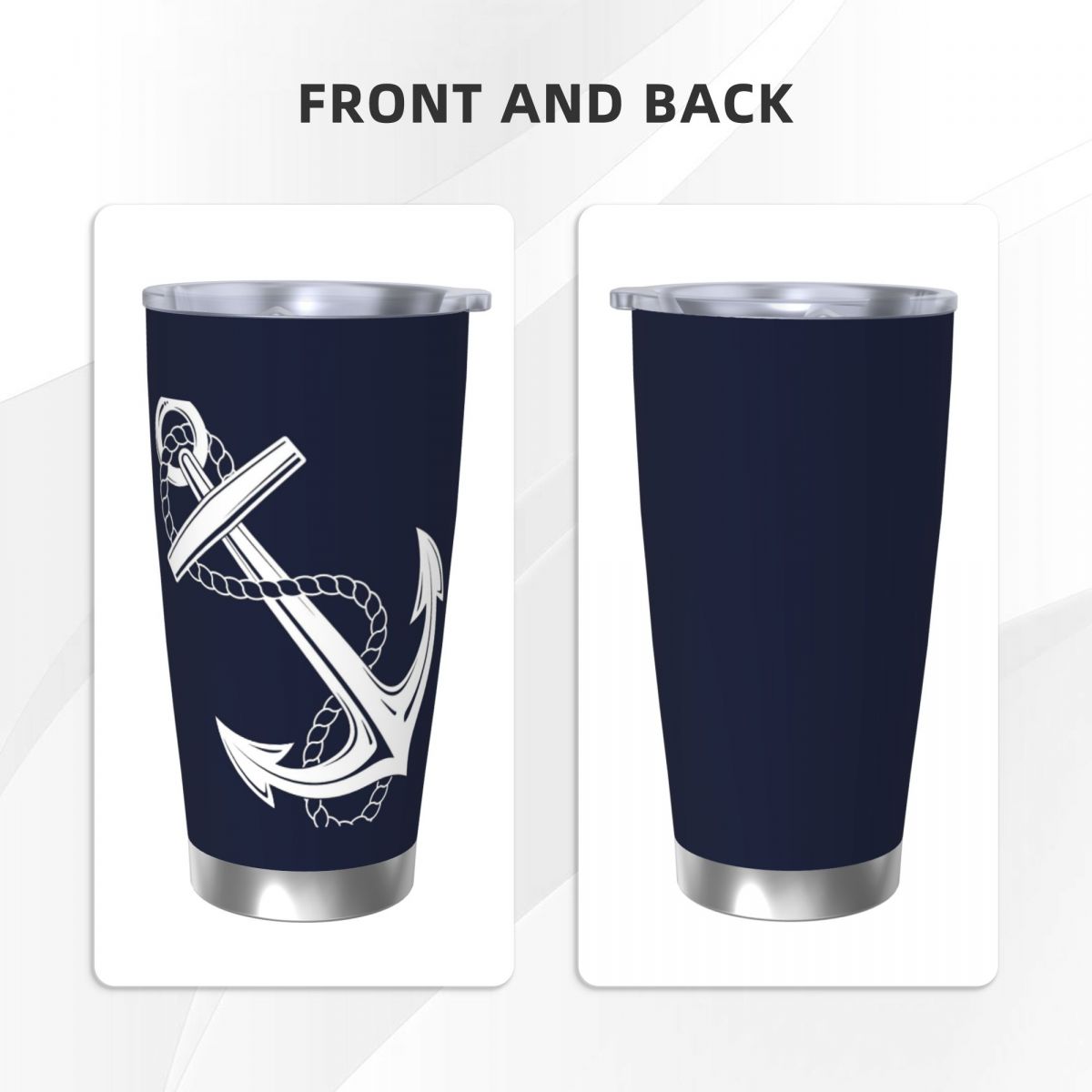 Anchor Nautical White & Navy S - Tumbler 20Oz White ulasan dan harga