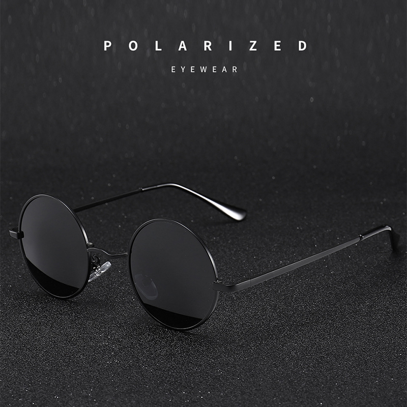 Retro Vintage Round Sunglasses - Metal Photo Panel ulasan dan harga
